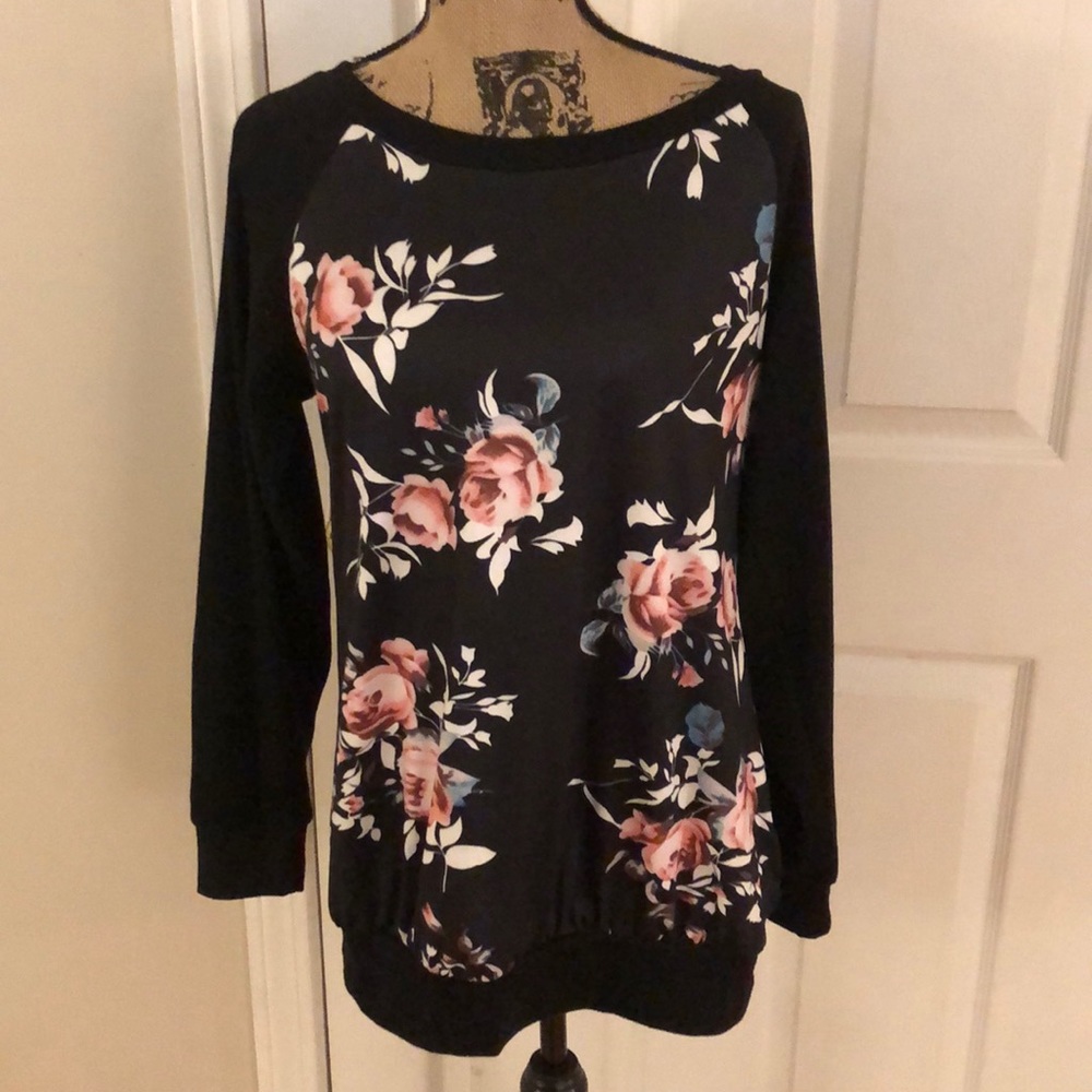 Soft long sleeve floral top